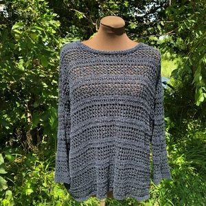 Navy crochet sweater